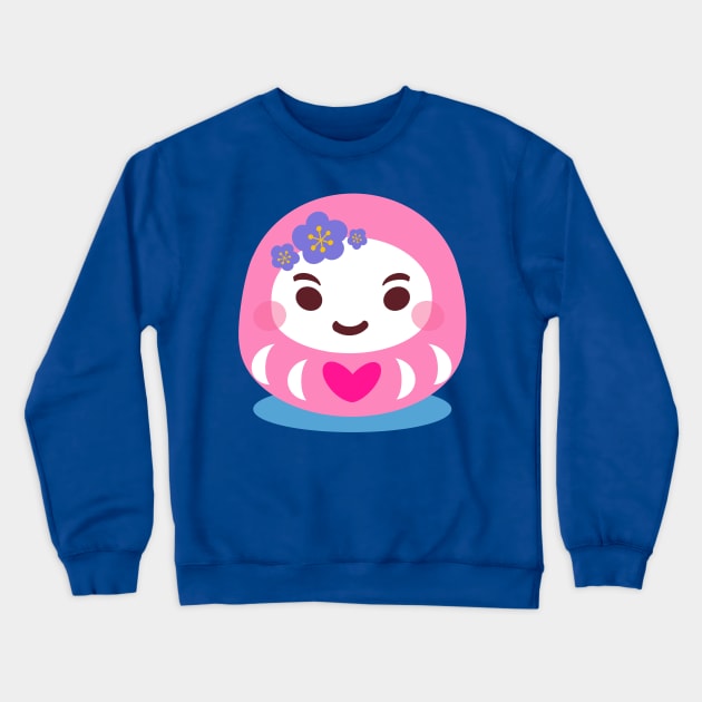 Pink Daruma Doll Crewneck Sweatshirt by EV Visuals